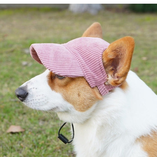 Corduroy Sun Guard Pet Hat